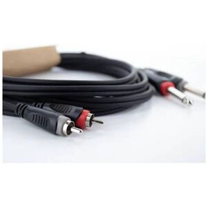 Cordial 14842 Audio Cable - Mono Jack RCA 6m Black PVC Cordial 14842 Audio Cable - Mono Jack RCA 6m Black PVC