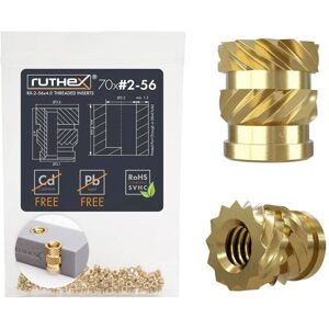 ruthex GE-2-56x4-001 Threaded insert Steel Brass 2-56 x 4mm ruthex GE-2-56x4-001 Threaded insert Steel Brass 2-56 x 4mm