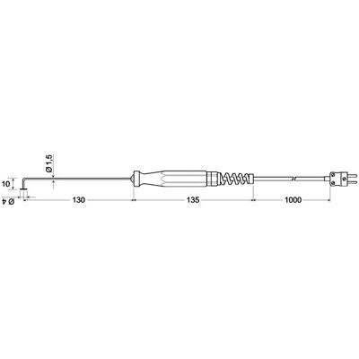 Greisinger Greisinger GOF 200 HO Surface Temperature Sensor - Curved Tip - 1m Cable Greisinger Greisinger GOF 200 HO Surface Temperature Sensor - Curved Tip - 1m Cable