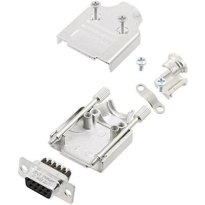 Amphenol L17MHDM09+L77SDE09S Silver 180° 9-Pole D-Sub Connector Kit Amphenol L17MHDM09+L77SDE09S Silver 180° 9-Pole D-Sub Connector Kit