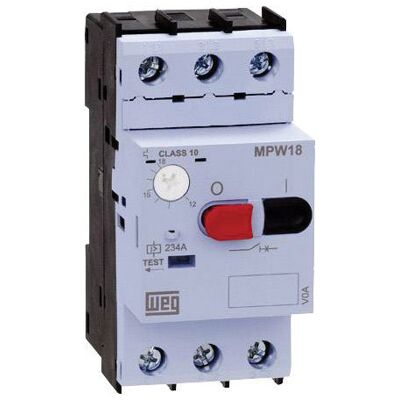 WEG MPW18-3-D016 Motor Protection Switch - Adjustable, 1.6A, IP20 - Motor Protection Switch WEG MPW18-3-D016 Motor Protection Switch - Adjustable, 1.6A, IP20 - Motor Protection Switch