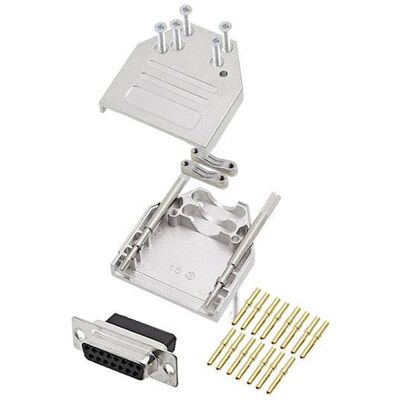 Encitech 6355-0079-12 D-Sub connector set - 15 contacts, Silver Encitech 6355-0079-12 D-Sub connector set - 15 contacts, Silver