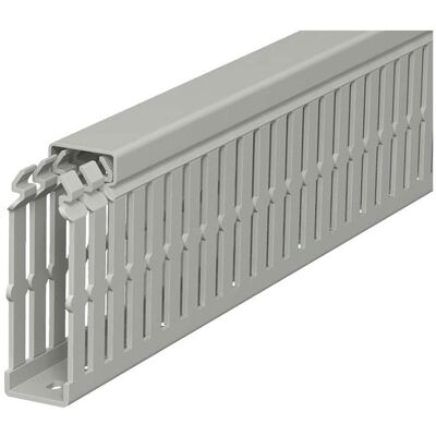 OBO Bettermann Cable Duct - 75x25mm, 2000mm, Gray - Cable Management OBO Bettermann Cable Duct - 75x25mm, 2000mm, Gray - Cable Management