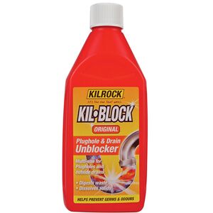 Kilrock KB500 Kil-Block Original Plughole & Drain Unblocker 500ml Kilrock KB500 Kil-Block Original Plughole & Drain Unblocker 500ml