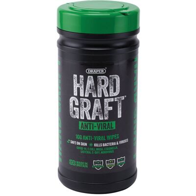 Draper 12437 Hard Graft Anti-Viral Wipes (Tub of 100) Draper 12437 Hard Graft Anti-Viral Wipes (Tub of 100)