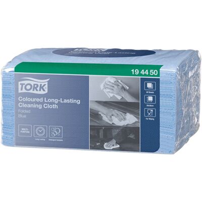 Tork 194450 Coloured Long Lasting Cleaning Cloth - Blue - 8 Bags O... Tork 194450 Coloured Long Lasting Cleaning Cloth - Blue - 8 Bags O...