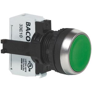 BACO L21AA06A Blue Pushbutton Switch - Chrome Front Ring - 600V, 10A BACO L21AA06A Blue Pushbutton Switch - Chrome Front Ring - 600V, 10A