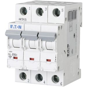 Eaton PXL-C16/3 Circuit Breaker - 3-Pole, 16A, C-Trip, IP20 Eaton PXL-C16/3 Circuit Breaker - 3-Pole, 16A, C-Trip, IP20