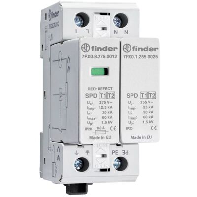 Finder 7P.04.8.275.1012 Surge Protector - 60 kA - IP20 Finder 7P.04.8.275.1012 Surge Protector - 60 kA - IP20