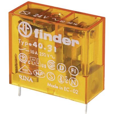 Finder 40.52.7.110.0000 Compact PCB Relay - 110 V/DC 8A 2 Changeover Finder 40.52.7.110.0000 Compact PCB Relay - 110 V/DC 8A 2 Changeover