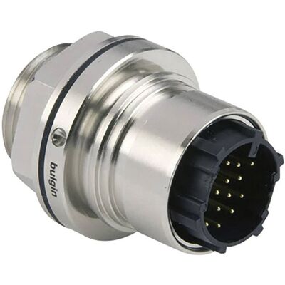 Bulgin PXM6012/02P/CR - Series Buccaneer 6000 Round Connector, 2 Poles, Silver Bulgin PXM6012/02P/CR - Series Buccaneer 6000 Round Connector, 2 Poles, Silver