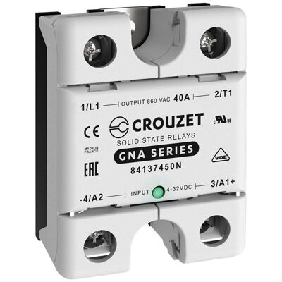 Crouzet 84137670N Solid State Relay - 40A Max, 55V/AC Crouzet 84137670N Solid State Relay - 40A Max, 55V/AC