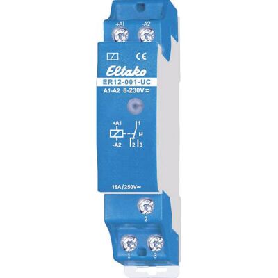 Eltako R12-110-12V Relay 12V 8A DIN Rail Mounting 1NO 1NC Modular Eltako R12-110-12V Relay 12V 8A DIN Rail Mounting 1NO 1NC Modular