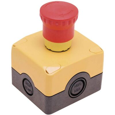 Pizzato Elettrica AC31027 Emergency Stop Switch - IP67 - 6A - Yellow, Red - Industrial Safety Pizzato Elettrica AC31027 Emergency Stop Switch - IP67 - 6A - Yellow, Red - Industrial Safety
