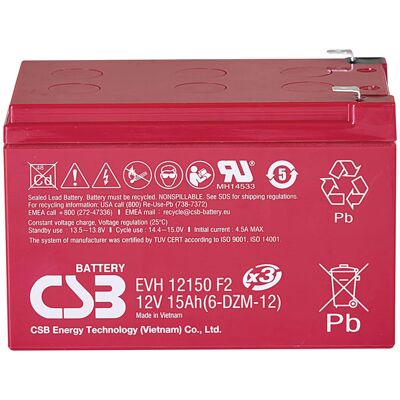 CSB Battery EVX 12400 - 12 V, 40 Ah, AGM, M5, Cycle Use CSB Battery EVX 12400 - 12 V, 40 Ah, AGM, M5, Cycle Use