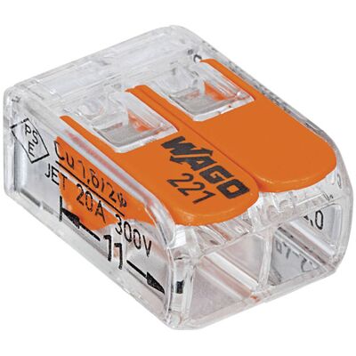WAGO 222-413-50 Terminal Block - 3 Poles, 0.08-4 mm² flexible, 0.08-2.5 mm² rigid, 50 pcs WAGO 222-413-50 Terminal Block - 3 Poles, 0.08-4 mm² flexible, 0.08-2.5 mm² rigid, 50 pcs