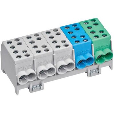 Hager KH45A Main Terminal Block - 5-Pole, 100A, DIN Rail Hager KH45A Main Terminal Block - 5-Pole, 100A, DIN Rail