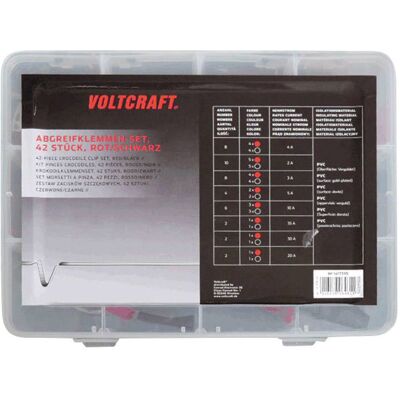VOLTCRAFT 1417395 Crocodile Clips Set - Red, Black, 230mm VOLTCRAFT 1417395 Crocodile Clips Set - Red, Black, 230mm