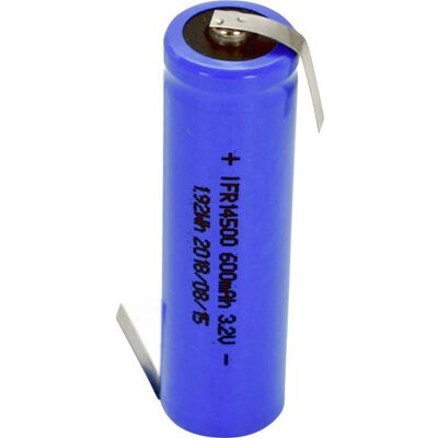 Beltrona Model FR14500HBG Rechargeable Battery - 14500, 600mAh, Z-tabs - Battery Beltrona Model FR14500HBG Rechargeable Battery - 14500, 600mAh, Z-tabs - Battery