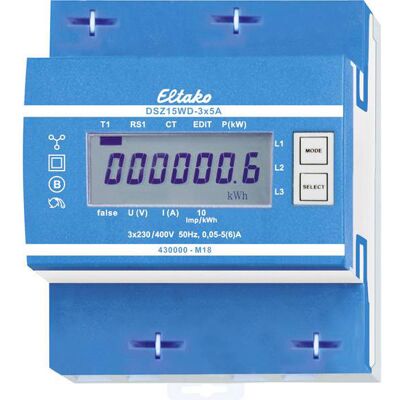 Eltako DSZ15WD-3x5A MID Energy Meter - 3-Phase Digital, Max 5A Eltako DSZ15WD-3x5A MID Energy Meter - 3-Phase Digital, Max 5A