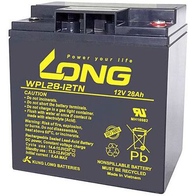 Kung Long WPL28-12TN 12V 28Ah AGM Battery - Maintenance-Free Backup Power Kung Long WPL28-12TN 12V 28Ah AGM Battery - Maintenance-Free Backup Power