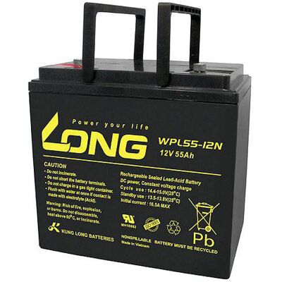 Kung Long WPL55-12 12V 55Ah AGM Battery - Long Life, Maintenance-Free Kung Long WPL55-12 12V 55Ah AGM Battery - Long Life, Maintenance-Free