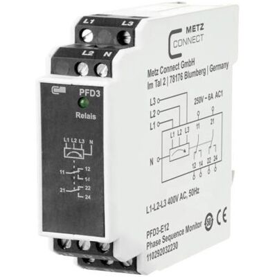 Metz Connect Overvoltage Relay - Phase and Voltage Monitor - 400V - 2 Contacts Metz Connect Overvoltage Relay - Phase and Voltage Monitor - 400V - 2 Contacts