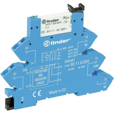 Finder 38.61.7.024.0050 Relay Module - 6A SPDT 24V DC Finder 38.61.7.024.0050 Relay Module - 6A SPDT 24V DC