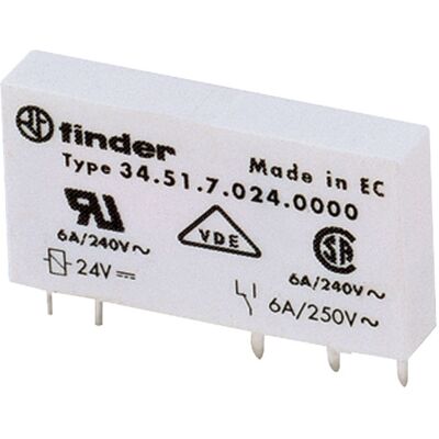 Finder 34.51.7.012.5010 PCB relay 12 V DC 6 A - PCB relay - Finder Finder 34.51.7.012.5010 PCB relay 12 V DC 6 A - PCB relay - Finder