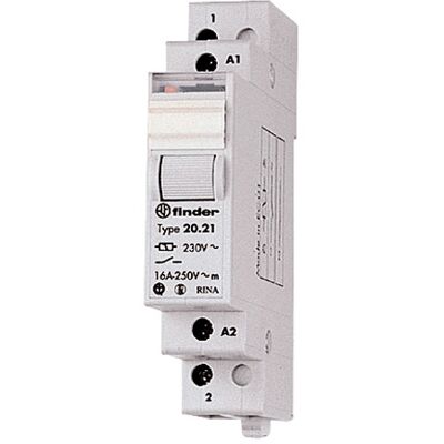 Finder 20.21.8.008.4000 - Modular Step Relay 16A - DIN Rail Mount Finder 20.21.8.008.4000 - Modular Step Relay 16A - DIN Rail Mount
