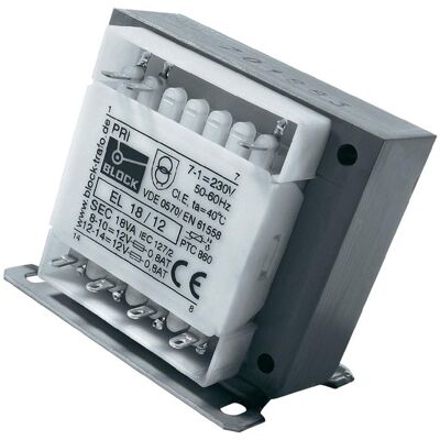H&V EL 18/6 Safety Transformer - Transformer - 18 VA - 2 x 6 V - 230 V AC H&V EL 18/6 Safety Transformer - Transformer - 18 VA - 2 x 6 V - 230 V AC