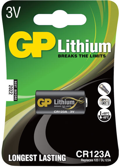 GP GPPCL123A135 Lithium Pro CR123A Battery 3V - Card of 4