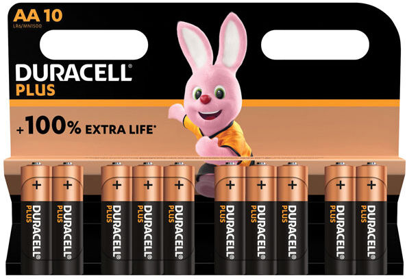 Duracell Plus MN1604B2 PP3 9V Alkaline Batteries - Pack of 2