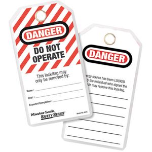 Master Lock Lockout Tags - DANGER DO NOT OPERATE - 12 Master Lock Lockout Tags - DANGER DO NOT OPERATE - 12