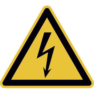 Safety Sign - 25mm Electric Voltage Warning - ISO 7010 - Pack of 44 Safety Sign - 25mm Electric Voltage Warning - ISO 7010 - Pack of 44