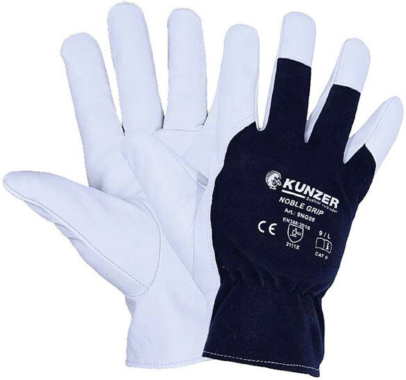 Kunzer 9NG09 Work Glove Size 9 L Cotton/Goatskin EN 388:2016