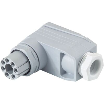 Hirschmann 931 435-106 N6R FF NR PG 11 R/A Cable Socket - Cable Socket with 6+PE, Grey Hirschmann 931 435-106 N6R FF NR PG 11 R/A Cable Socket - Cable Socket with 6+PE, Grey
