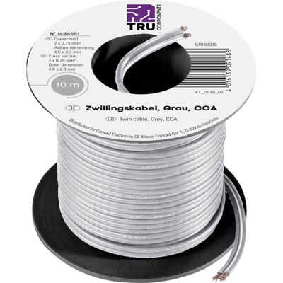 Conrad Components Model 93030C505 Gray Cable - Wiring - 20m Conrad Components Model 93030C505 Gray Cable - Wiring - 20m
