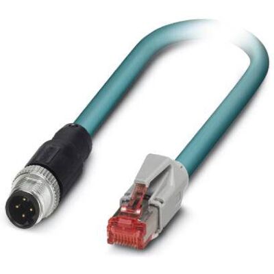 Phoenix Contact M12 / RJ45 Network Cable - Blue 0.5m Phoenix Contact M12 / RJ45 Network Cable - Blue 0.5m