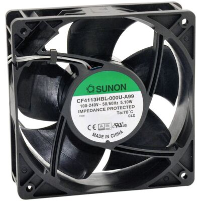 Sunon CF4113LBL-000U-AB9 Axial Fan - 230V/AC, 109.22m³/h, 38x120x120mm Sunon CF4113LBL-000U-AB9 Axial Fan - 230V/AC, 109.22m³/h, 38x120x120mm