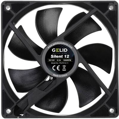 Gelid FN-PX12-11 Black PC Fan - PC Fan, 120mm, Low Noise Gelid FN-PX12-11 Black PC Fan - PC Fan, 120mm, Low Noise