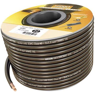 Hicon HIE-225-3000 Speaker Cable - 2 x 2.50 mm² - Black Hicon HIE-225-3000 Speaker Cable - 2 x 2.50 mm² - Black