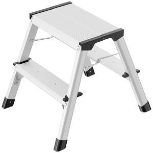 Hailo 4443-701 Step Stool Aluminium Folding 235cm Silver/Black 2.8kg Hailo 4443-701 Step Stool Aluminium Folding 235cm Silver/Black 2.8kg