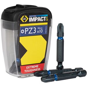 CK Tools T4560 PZ3LD10 Blue Steel Impact Screwdriver Bit 50mm PZ3 ... CK Tools T4560 PZ3LD10 Blue Steel Impact Screwdriver Bit 50mm PZ3 ...
