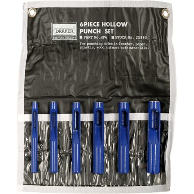 Draper 25993 Hollow Punch Set 5mm - 13mm dia. 6 Piece Draper 25993 Hollow Punch Set 5mm - 13mm dia. 6 Piece