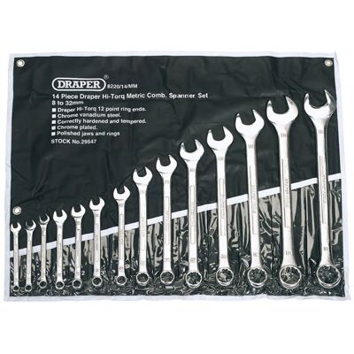 Draper 29547 14 Piece Metric Combination Spanner Set Draper 29547 14 Piece Metric Combination Spanner Set