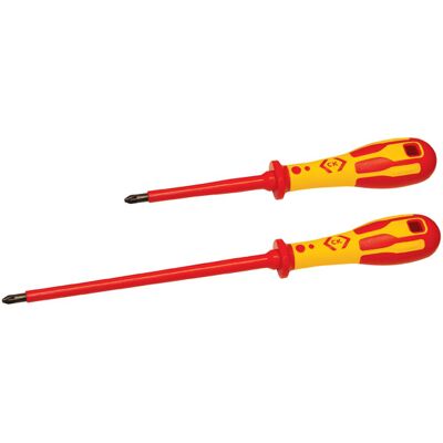 CK Tools CK T49143-2200 Dextro VDE Electricians Insulated Screwdriver - PZ2, 200mm CK Tools CK T49143-2200 Dextro VDE Electricians Insulated Screwdriver - PZ2, 200mm