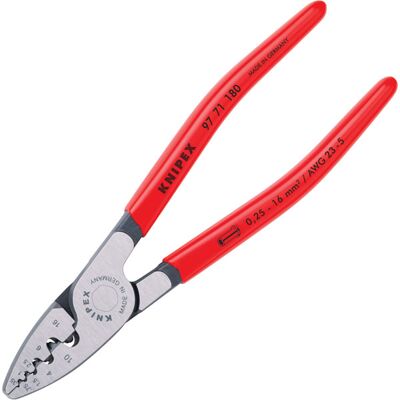 Knipex 97 72 180 Crimping Pliers For End Sleeves (Ferrules) 180mm Knipex 97 72 180 Crimping Pliers For End Sleeves (Ferrules) 180mm