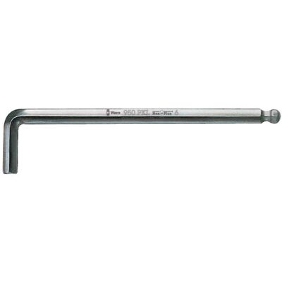 Wera 05022062001 950 PKL Allen Key 6mm Chrome Hex-Plus Ball Head Wera 05022062001 950 PKL Allen Key 6mm Chrome Hex-Plus Ball Head
