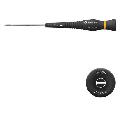 Bernstein Tools Precision Slotted Screwdriver - Screwdriver 2.5mm Wide 60mm Long Bernstein Tools Precision Slotted Screwdriver - Screwdriver 2.5mm Wide 60mm Long